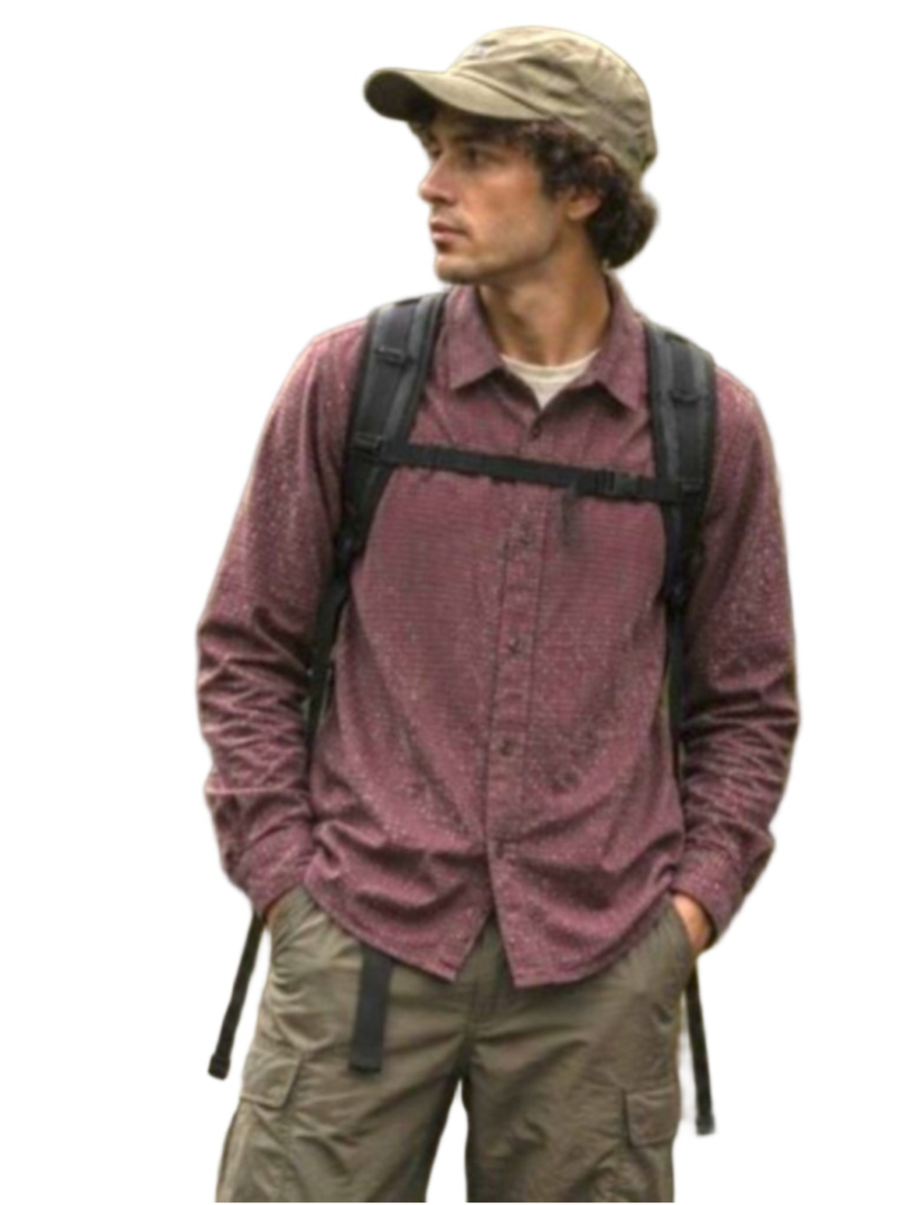 Prana Organic Cotton "Split Spot" Button-Down XXL Brown Gold